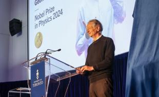 Geoffrey Hinton, leader du développement de l’intelligence artificielle, a reçu le prix Nobel de physique. (Photo via la page Facebook du département d’informatique de l’université de Toronto.)